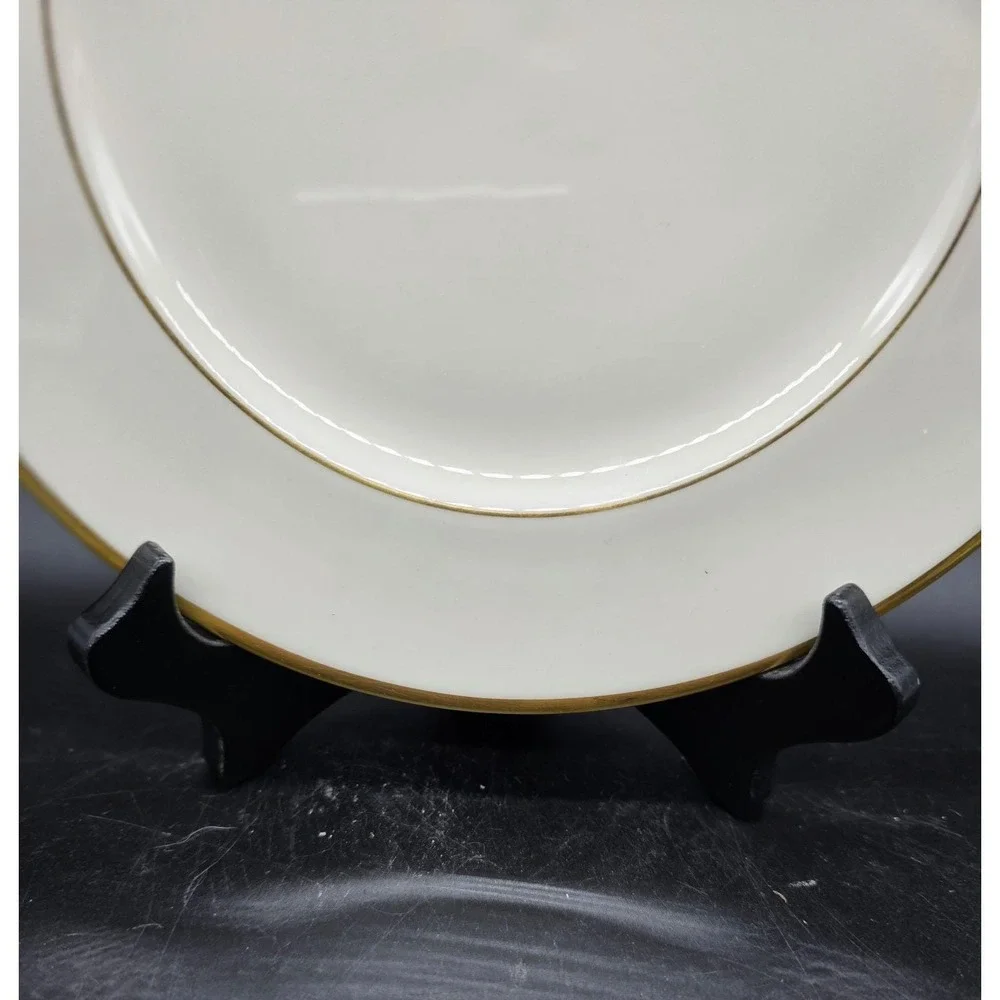 Lenox Mansfield Ivory Bread Dessert Plates with Gold Trim Set of 3 6.5